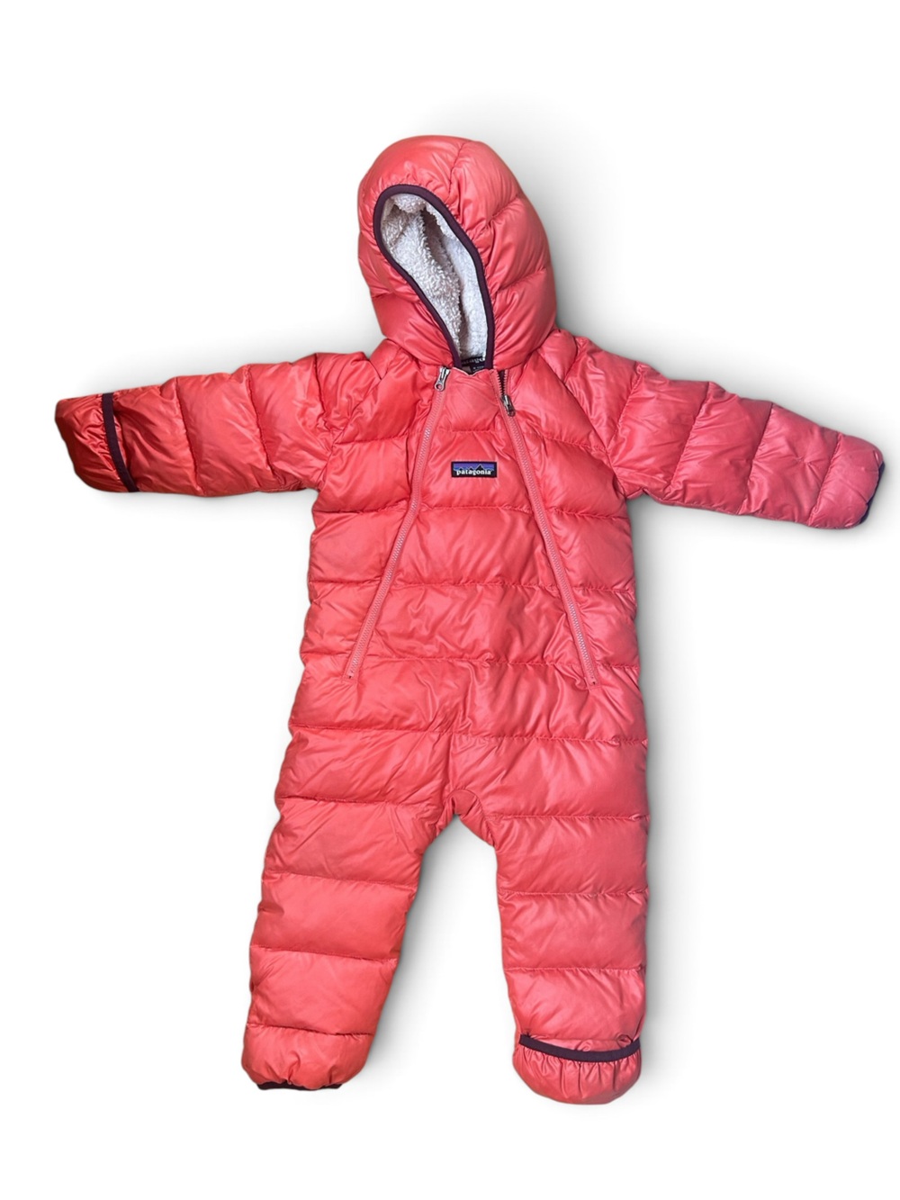 Patagonia Kids' Coral Pink Hooded Puffer Snowsuit
